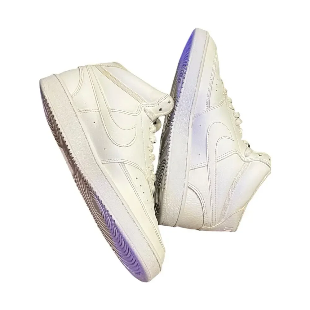 Nike Court Vision Mid Next Nature shoes in a triple white colorway US 9 EU 40.5